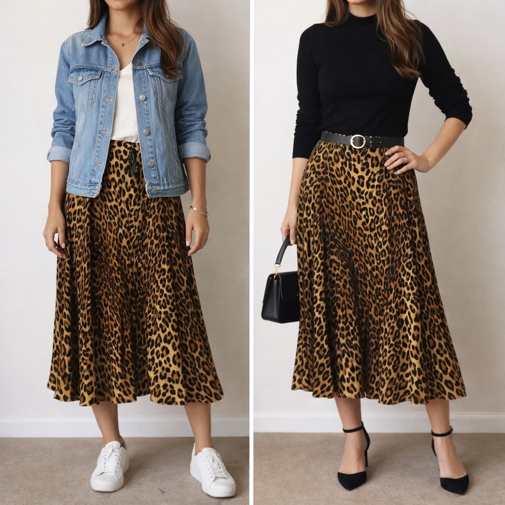 Jones New York Animal Print A-Line Skirt